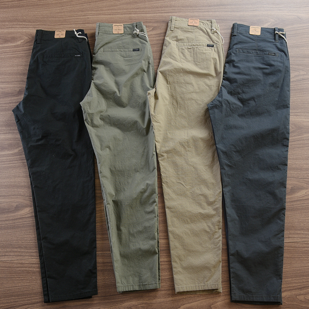 [Kit 4 Unidades] Calça Reta Masculina em Sarja  + Carteira de Brinde