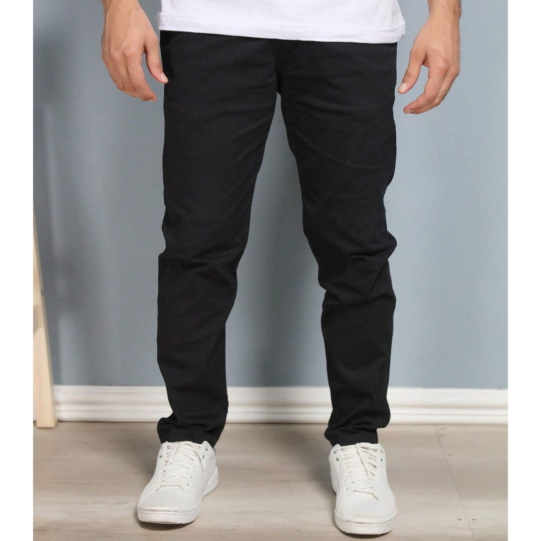 [Kit 4 Unidades] Calça Reta Masculina em Sarja  + Carteira de Brinde