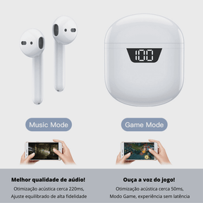 Fone de Ouvido Sem Fio Bluetooth IPhone e Android
