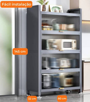 [PAGUE 1 LEVE 2] Armário FlexHome de Aço Multifuncional — Organizador Resistente para Cozinha, Banheiro e Lavanderia