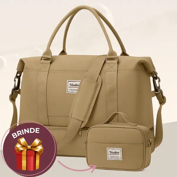 Bolsa-Mala com Bolsos Multifuncionais + BRINDE